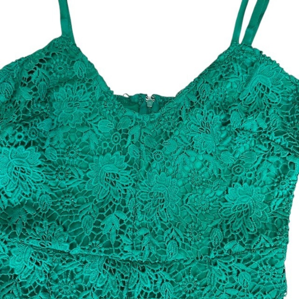 Jack by BB Dakota‎ Anthropologie Lace Romper Sleeveless Green V-Neck Size 4 - Picture 8 of 15